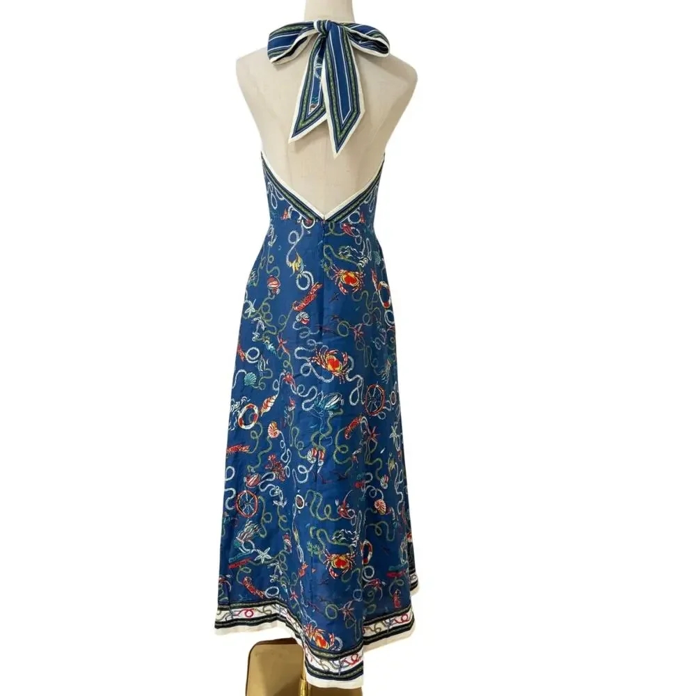 Alemais Cove printed halterneck maxi dress